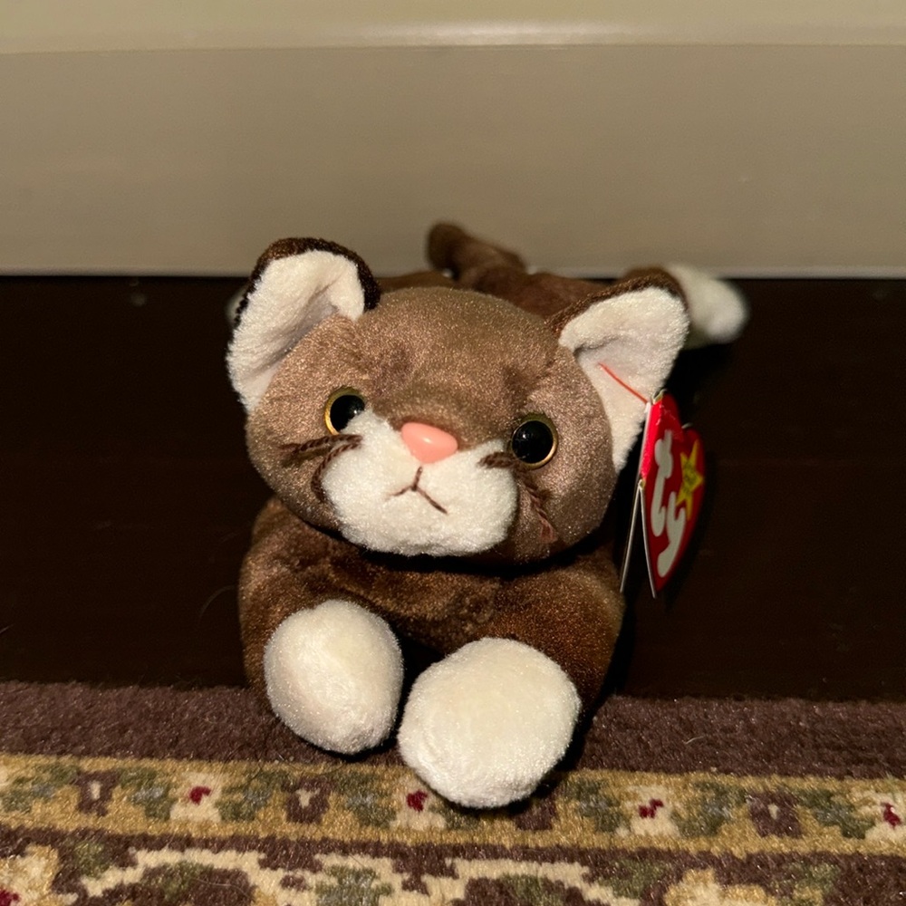 Vintage Beanie Baby brown cat Pounce